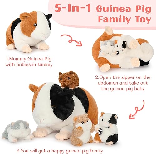 Vista 162 de Juego de 7 juguetes de peluche de dragón verde gigante de 21.7 pulgadas, animal de peluche con 4 bebés y 2 huevos, dinosaurios de peluche para niños