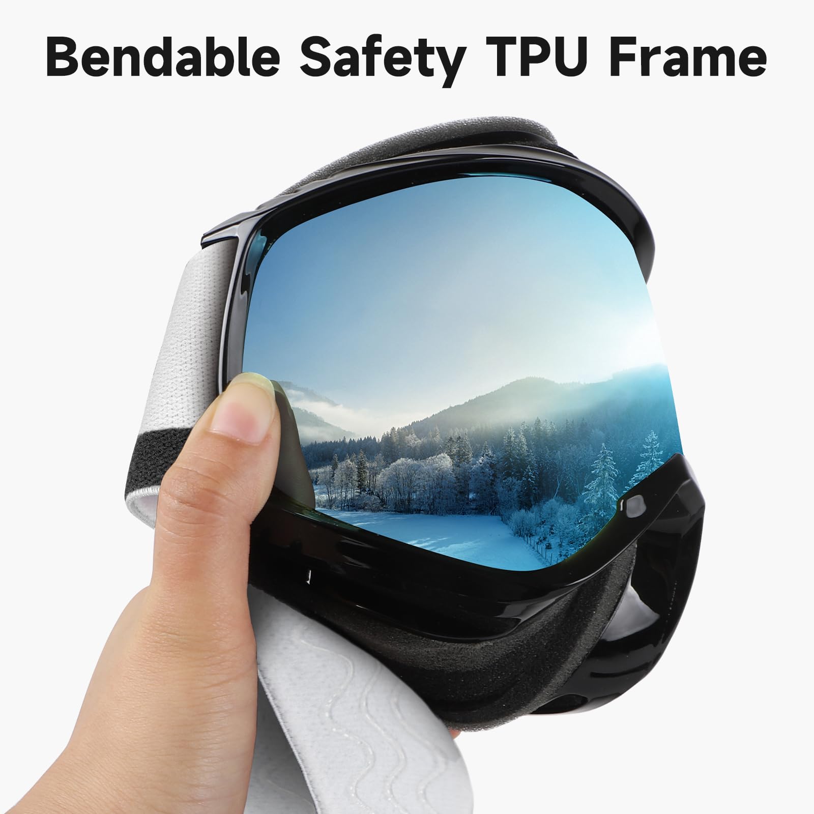 Findway Maschere da Sci, Occhiali Sci Donna Uomo, Maschera da Snowboard e Sci per Occhiali da Vista OTG,Anti-UV Protezione UV Anti-Nebbia Specchiato Sfericamente