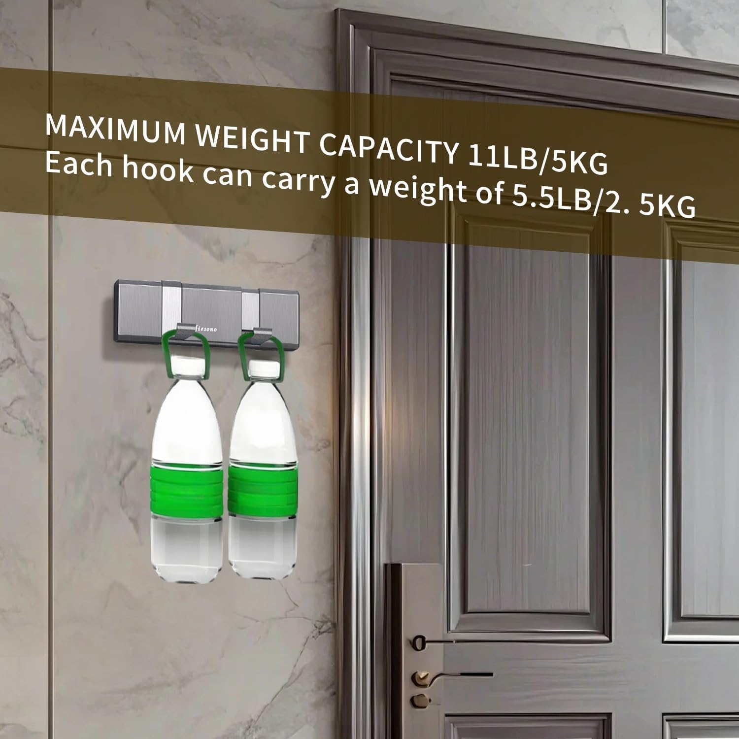 Folding Coat Hooks, Stainless Steel Hook Rack with 2 Foldable Hooks Wall Mount Hanger for Entryway Bathroom Living room Bedroom
