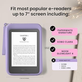Strapsicle Silicone Clutch for Kindle & E-Readers Multi-Purpose Bag for Phone, Wallet & Keys Fits 6.87 Paperwhite 2024, 6 Kindles, Kobos, Nook Anti-Dust Coating - Sage