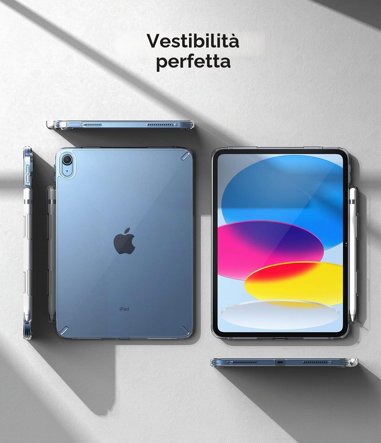 Ringke Fusion Compatibile con Cover iPad A16 / iPad 10th, Custodia Antiurto Trasparente con Porta Penna - Clear