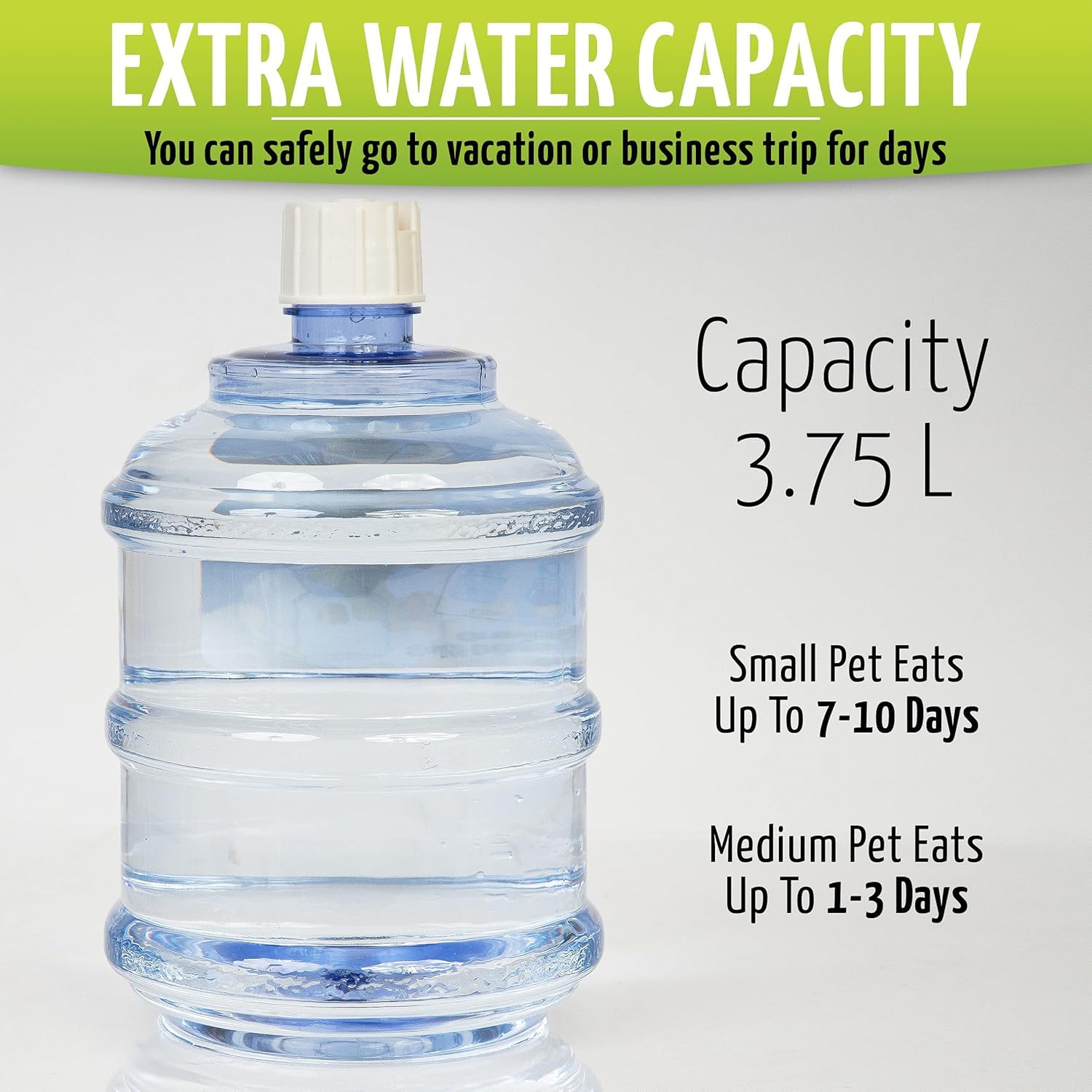 ZONETECH Pet Water Dispenser- Premium Quality Durable Self-Dispensing Gravity 3.7 Liters Capacity Suitable for Medium and Large-Sized Cats and Dogs