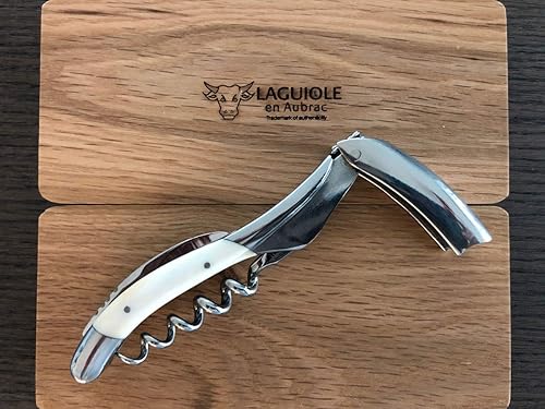 Miniatura 4 de Laguiole En Aubrac Sommelier Waiter's Corkscrew, Zebu Bone Handle, Wine Opener With Foil Cutter & Bottle Opener