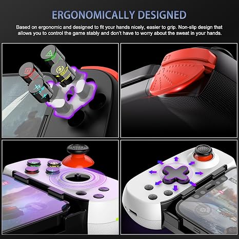 Koiiko Wireless Controller for iPhone 17/Android/PC/iPad/Tablet/Appl Arcade MFi Games/Switch, Support Streaming on PS/Xbox/PC Console, Cloud Gaming Gamepad Joystick - Turbo/Dual Motors Black