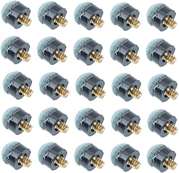 Outanaya 25pcs Cue Portable Billiard Tips Billiard Supplies Pool Stick Tips Screw on Tips Billiard Accessories