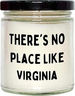 Virginia's Sweet Spot, 9oz Vanilla Soy Candle Gift, There's No Place Like Virginia Birthday Candle, Sent from Friends, Family, or Coworkers in Virginia for Virginia Residents