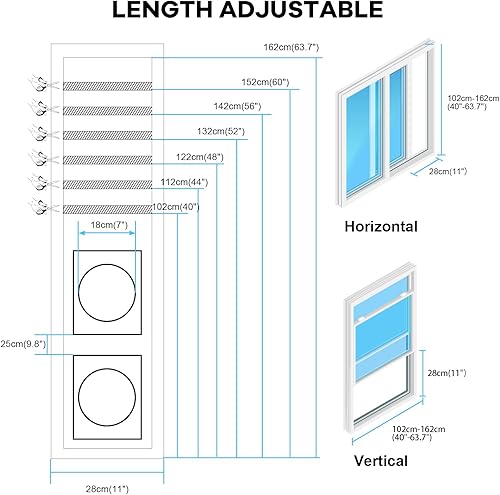 Miniatura 7 de Kit de ventilación de ventana de aire acondicionado portátil, kit universal de sellado de ventana deslizante para aire acondicionado y secadora