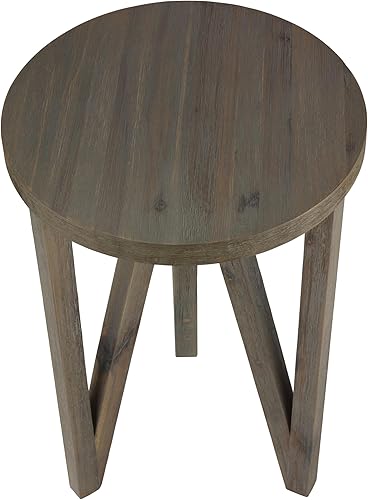 Miniatura 2 de Cortesi Home Tobin - Mesa auxiliar de madera maciza, color gris