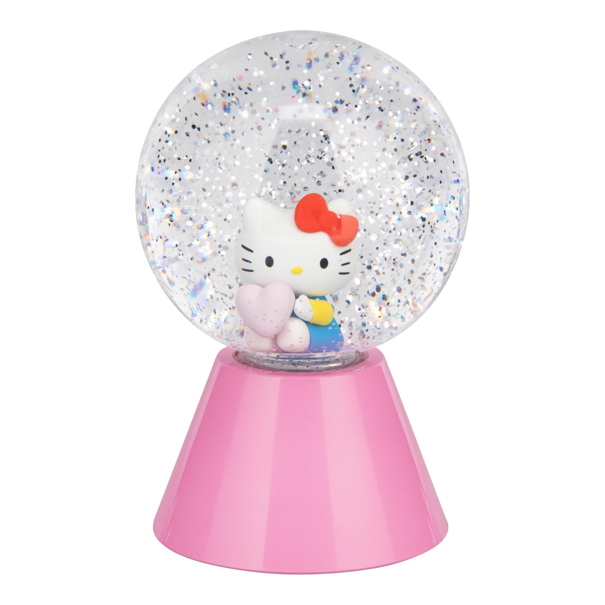 Paladone Hello Kitty LED Glitter Ball, Officially Licensed Colour Changing Light-Up Snow Globe for Kids Teens, Girl