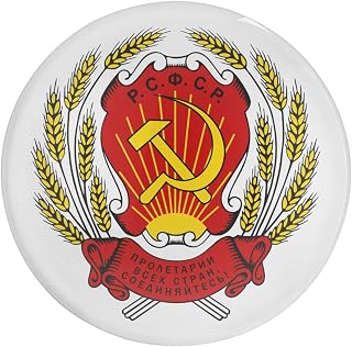 Russian Soviet Federative Socialist Republic Cute Fridge Sticker Glass Refrigerator Stickers Round Whiteboard Decoration for Home Office 3"