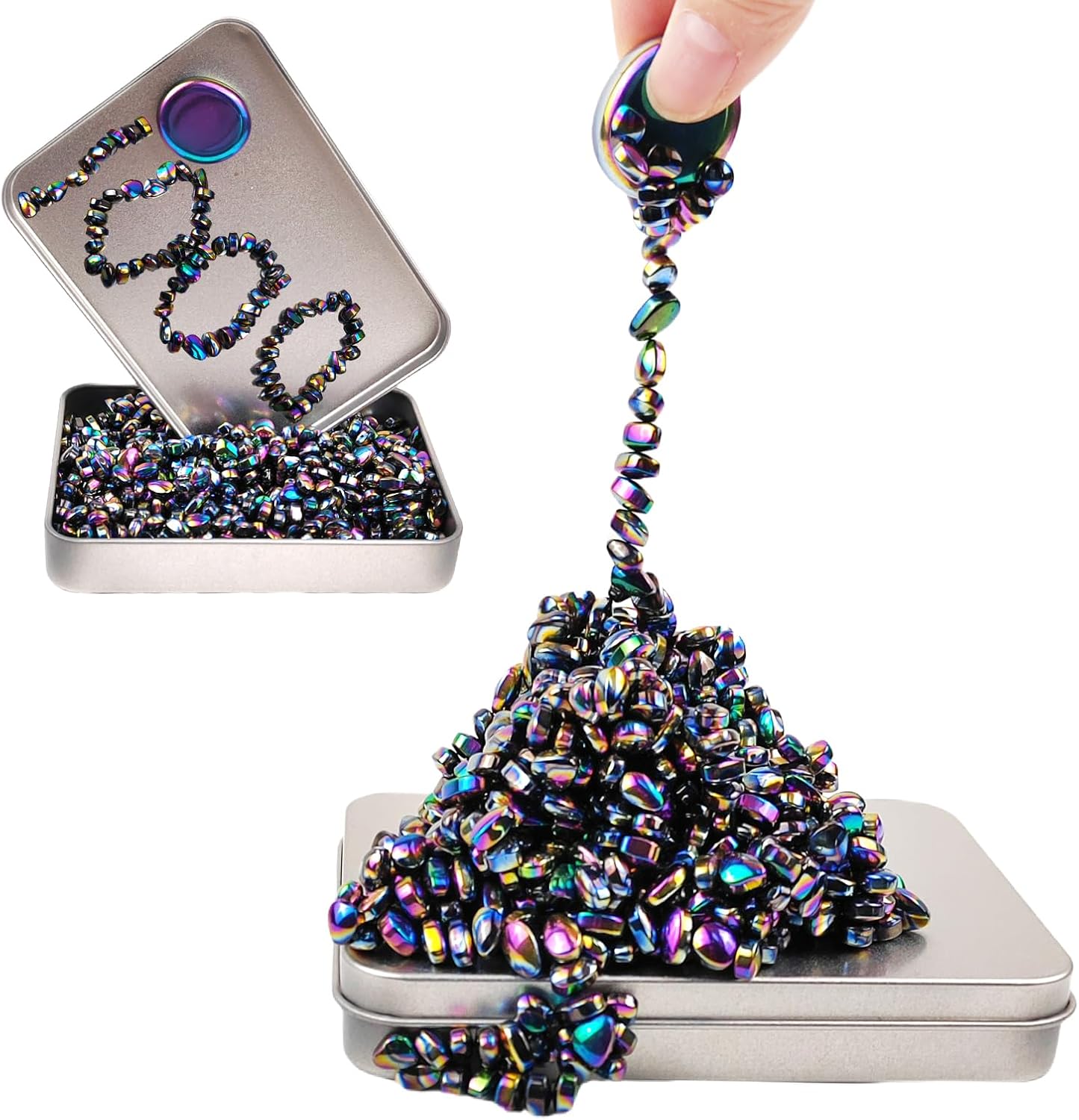 Magnetic Ferrite Putty Rock, More Than 1000 Mini Weak Magnet Smooth Ferrite Pebbles, Small Magnetic Beads Fidget Adults Toys for Office,Tiny Magnet Balls Fidget Toys for Adults and ADHD