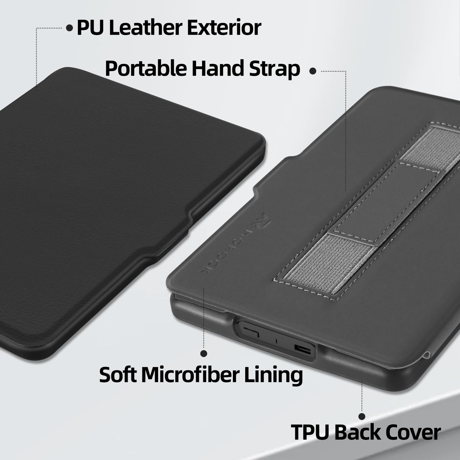 MOROCK Case For 6" Kindle Paperwhite 5th/6th/7th Generation 2012-2017 Released(Model No. EY21 & DP75SDI), Premium Lightweight PU Leather Cover With Auto Wake/Sleep, Black