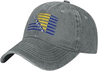 US and Flag of Bosnia and Herzegovina Baseball Cap for Men Women Adjustable Washed Vintage Cotton Dad Hats