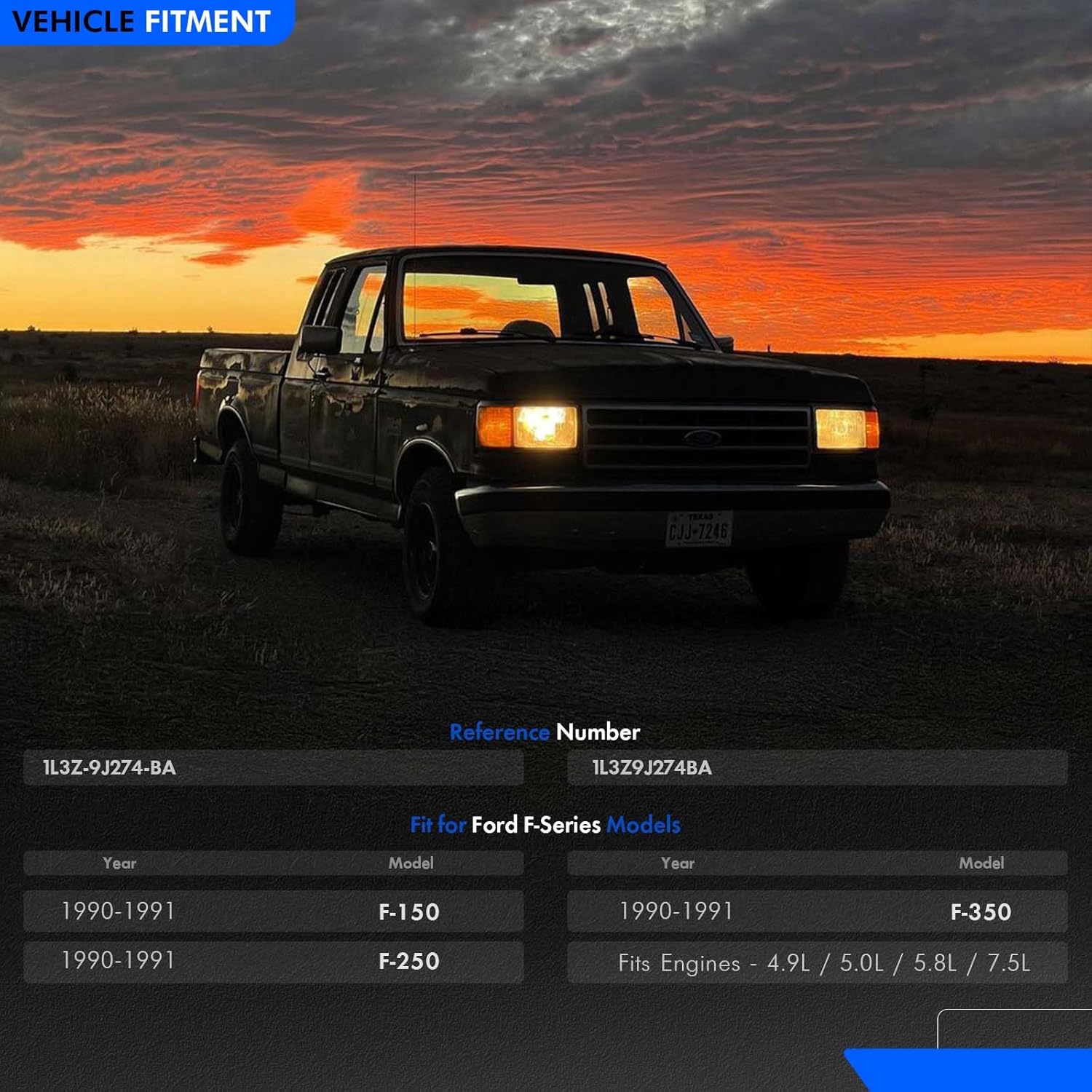 2PCS - Fuel Pump Line Return Check Valve Connector Set - Fit for Ford F-Series F150 F250 F350 1990-1991 - Replace# 1L3Z-9J274-BA, 1L3Z9J274BA