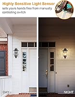Vista 2 de Aplique de pared para exteriores, con sensor de anochecer a amanecer, accesorio de iluminación exterior vintage, montaje en pared con fotocélula