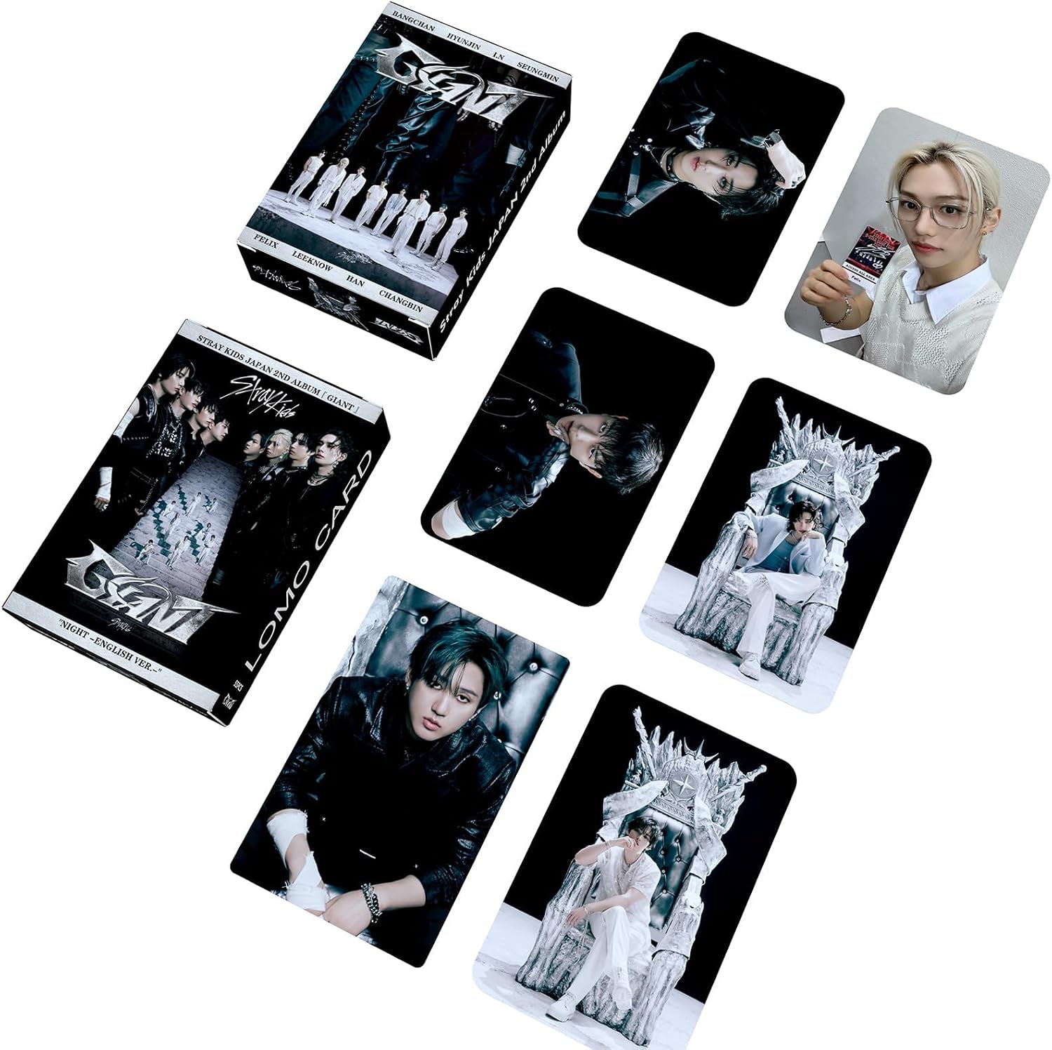 KPOPBP Giant Album Photocards 55 PCS KPOP Photo Cards SKZ Merch LOMO Card Set, Gift for Boys and Girls