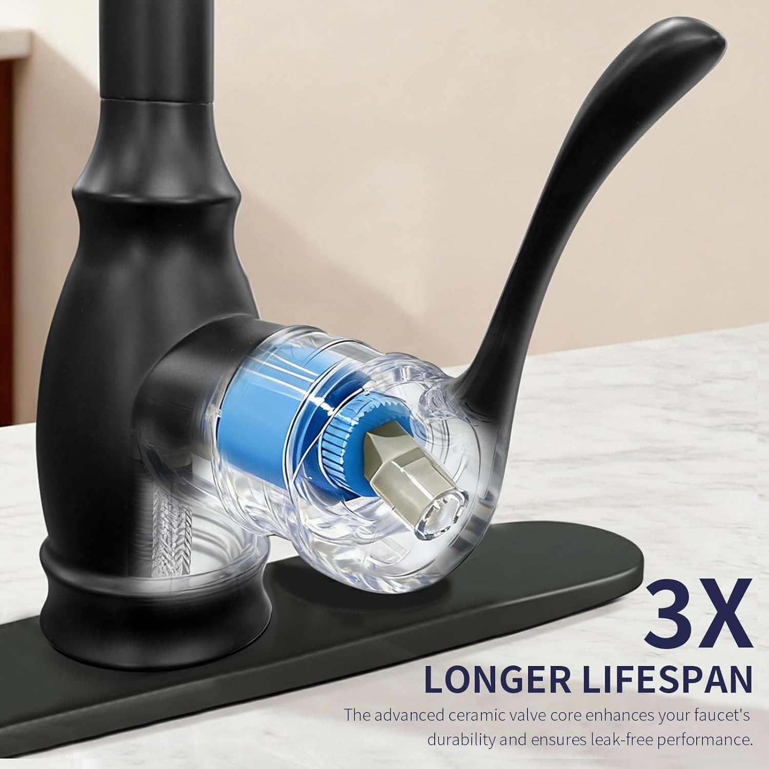 Kitchen Sink Faucet with Pull Down Sprayer, High Arc Single Handle Kitchen Faucet 2-Function 360° Swivel Stainless Steel Sink Faucet with Deck Plate - Brushed Nickel