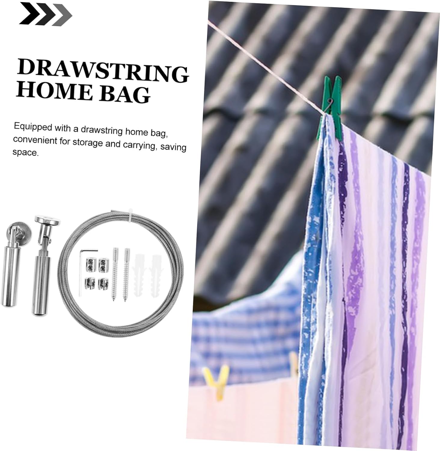 POPETPOP 1Set Outdoor Windproof Clothesline of Stainless Steel Clothes Hanging Rope Skid Drying Line for Garden and Indoor Use Professional Clothes Lines for Easy Garment