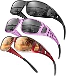 Lunettes de soleil KALIYADI Wrap Around Fit-Over : lunettes de soleil polarisées pour hommes et femmes avec protection UV pour conduire