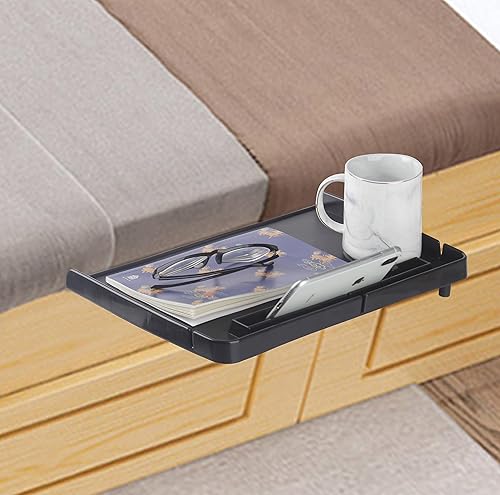 Miniatura 4 de Mesita de noche flotante Bandeja lateral para estantería, para litera/dormitorio/habitación de los niños (negro) Negro,Blanco