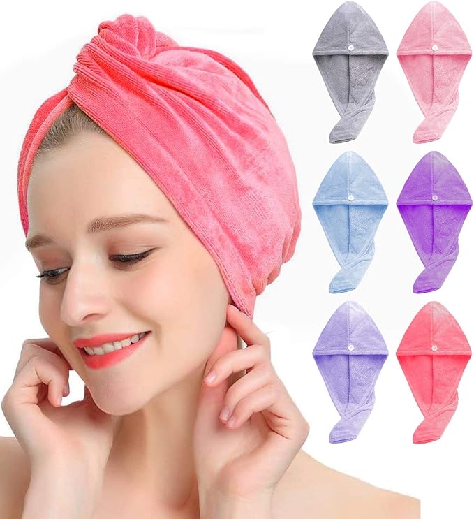 VASLON Microfiber Hair Towel Wrap, Super Absorbent Turban Twist Hair