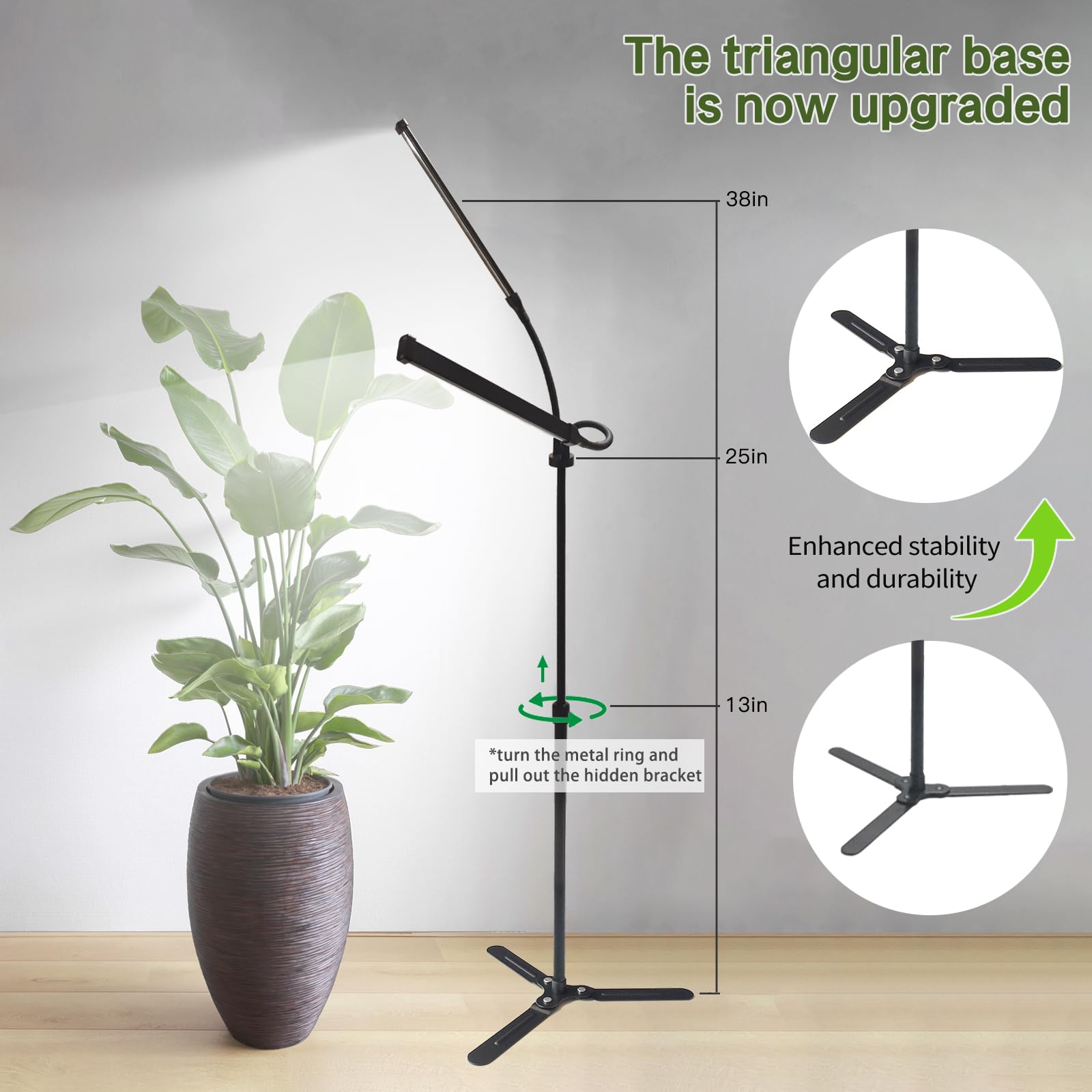 Lampes de croissance professionnelles 2025 pour plantes d'intérieur, spectre complet 6000 K, 126 LED, hauteur réglable (33 à 96 cm), 3 modes de spectre + 10 gradations avec minuterie de 4/8/12