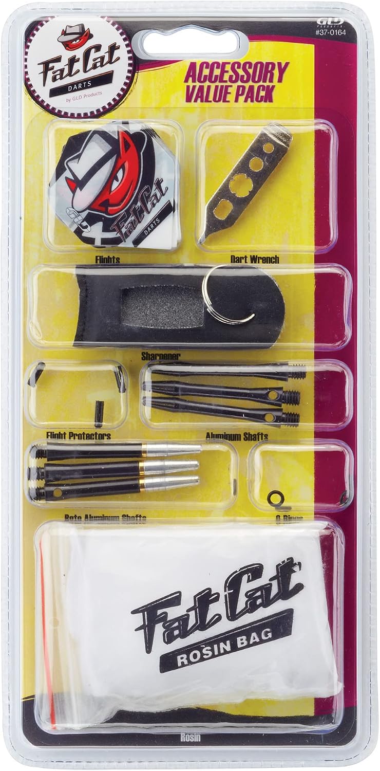 Fat Cat Dart Accessory: Soft Tip Darts Tune Up Tool Kit (Shafts, Flights, 2BA Dart Points and Mechanic Wrench)