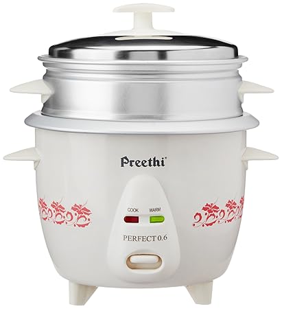 Preethi Perfect RC 308 Rice Cooker, (White, 0.6L)