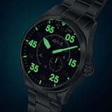 AVI-8 Montre automatique pour hommes Spitfire Type 300 de 42mm avec bracelet en acier inoxydable massif AV-4147, Bracelet - 6
