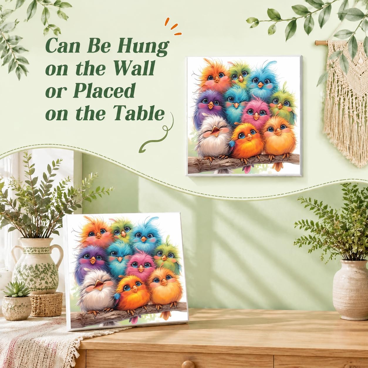 Diamond Art Kits for Adults with Frame,Bird Diamond Painting Kits 10x10 in image 4