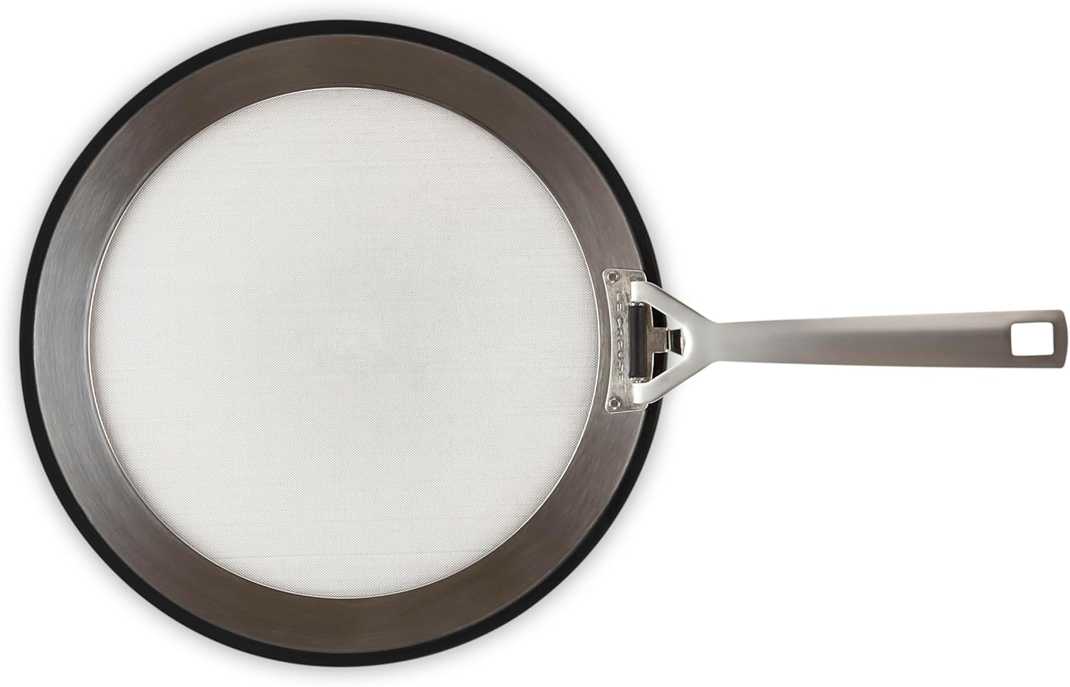 Le Creuset 12.25" Stainless Steel Splatter Guard - Universal Fit, Foldable Handle, Dishwasher Safe for Mess-Free Frying