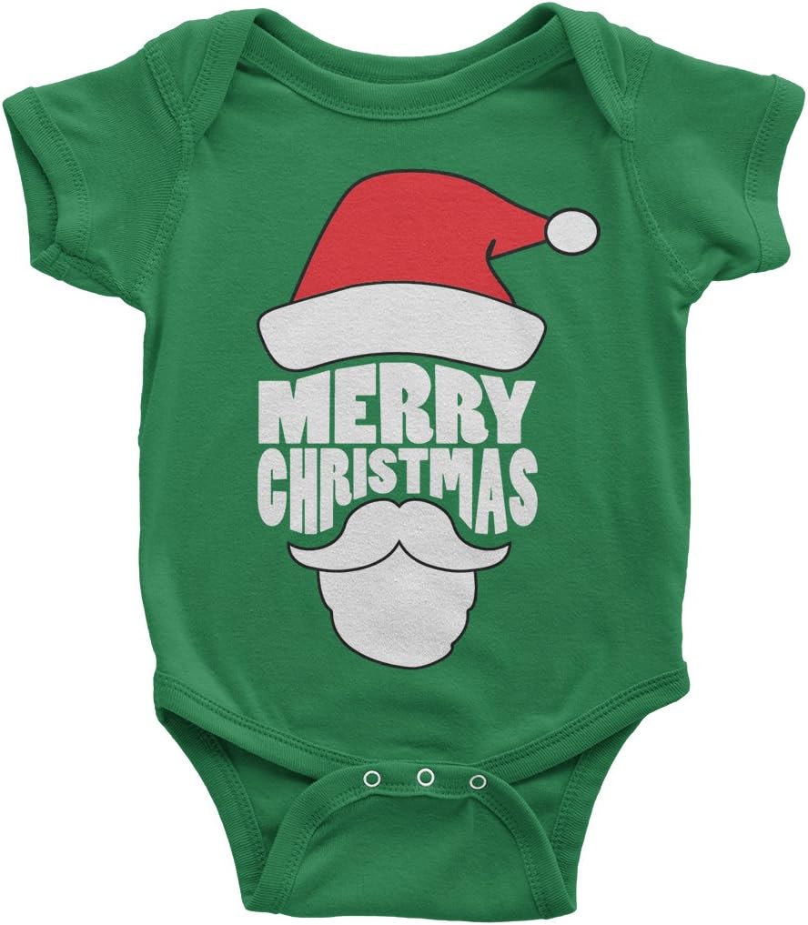 Threadrock Baby Merry Christmas Santa Claus Face Infant Bodysuit