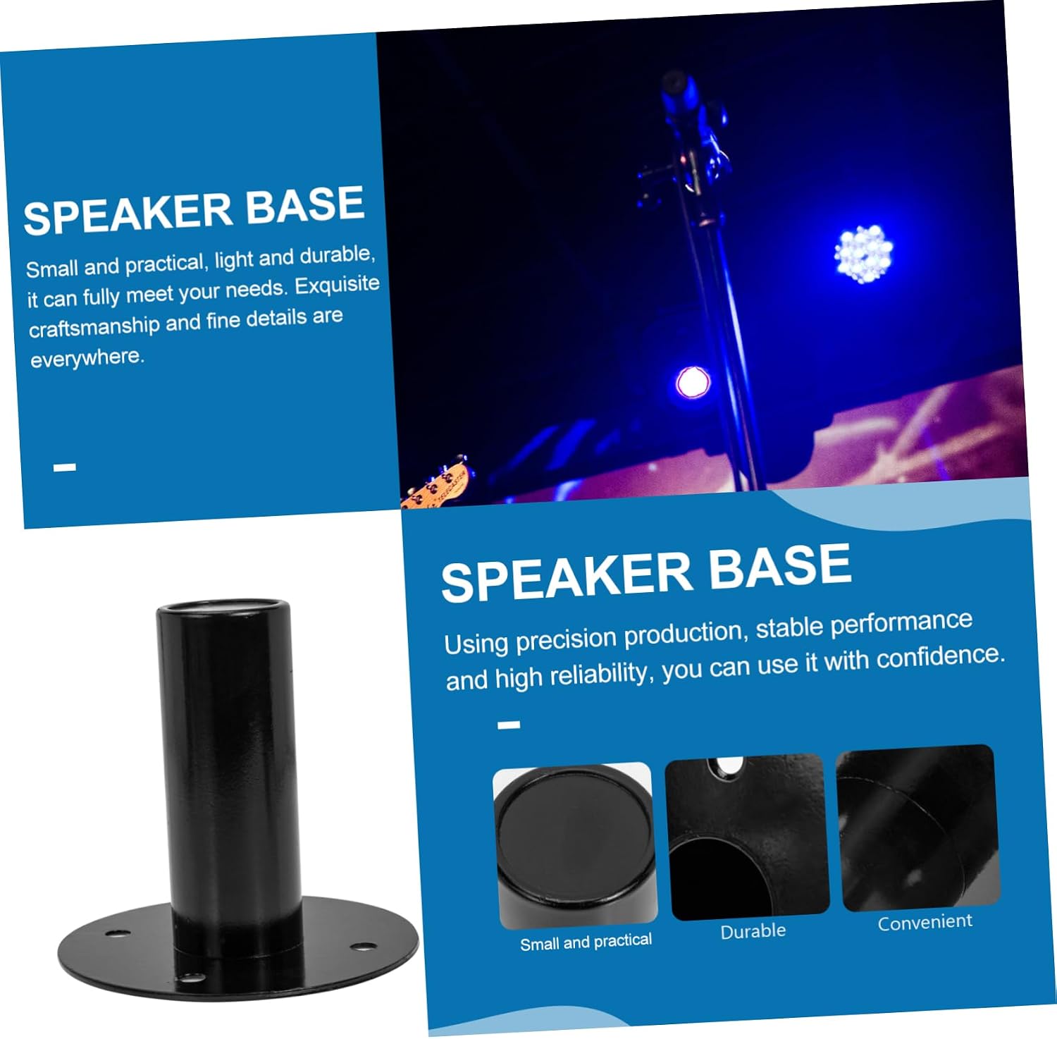 2Pcs Speaker Base Metal Speaker Stands for Home Theater Satellite Speakers Heavy Duty Support for Improved Sound Quality Component Isolation