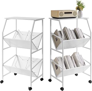 IKEA 書類 ラック おすすめ活用術!デスク整理・収納アイデア満載 10 IBUYKE JPTMJ028W- File Wagon with Casters, Top Plate, White