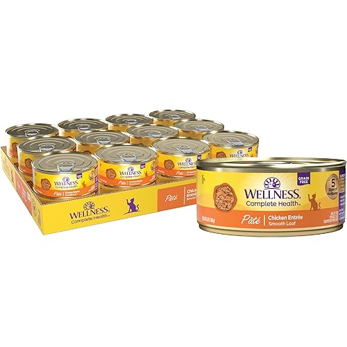 Wellness Complete Health Pate Adult Canned Wet Cat Food, Natural, Protein Rich, Grain Free, Chicken Entrée Recipe, 5.5 oz, Pack of 24 Cans