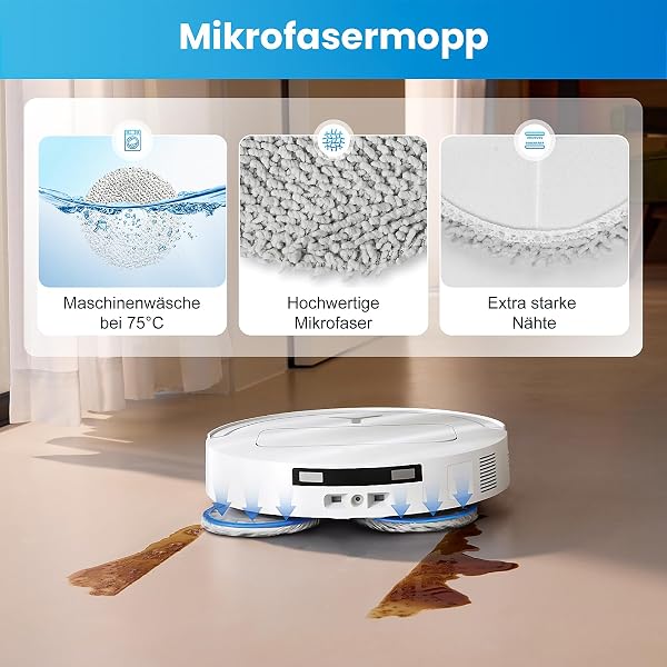 24 Stück Zubehör für Ecovacs Deebot T50 Pro Omni Gen2 / T50 PRO Omni / T50 Omni Saugroboter, Ersatzteile mit 1 Hauptbürste, 6 Wischtücher, 6 Staubbeutel, 4 Filter, 6 Seitenbürsten, 1 Reinigungsbürste - 5
