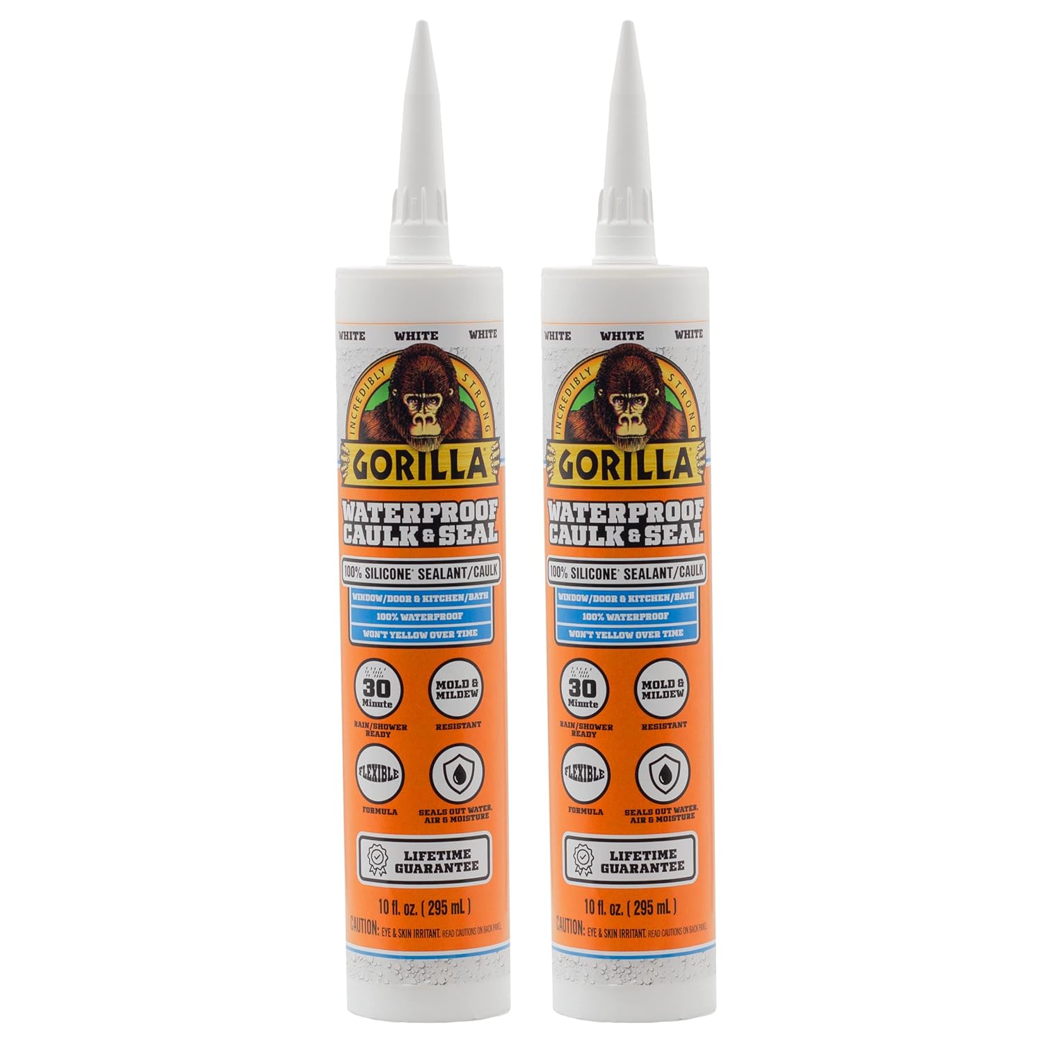 Gorilla Waterproof Caulk & Seal 100 Silicone Sealant Caulk