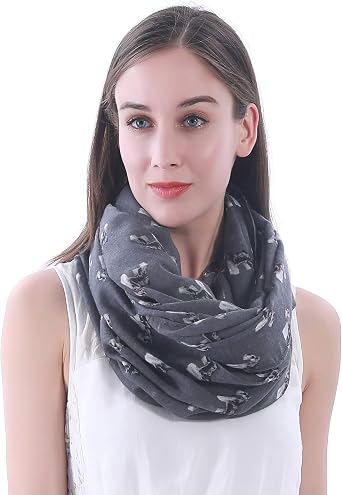 Miniature Schnauzer Dog Print Womens Infinity Scarf Lightweight