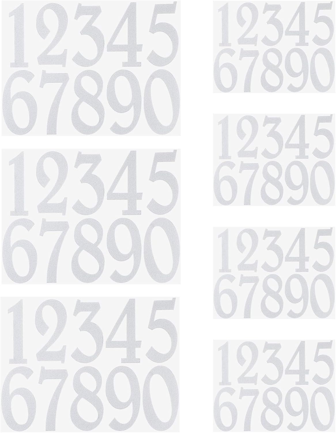 Reflective Mailbox Number Decal, White Self Adhesive Address Numbers 09 Stickers