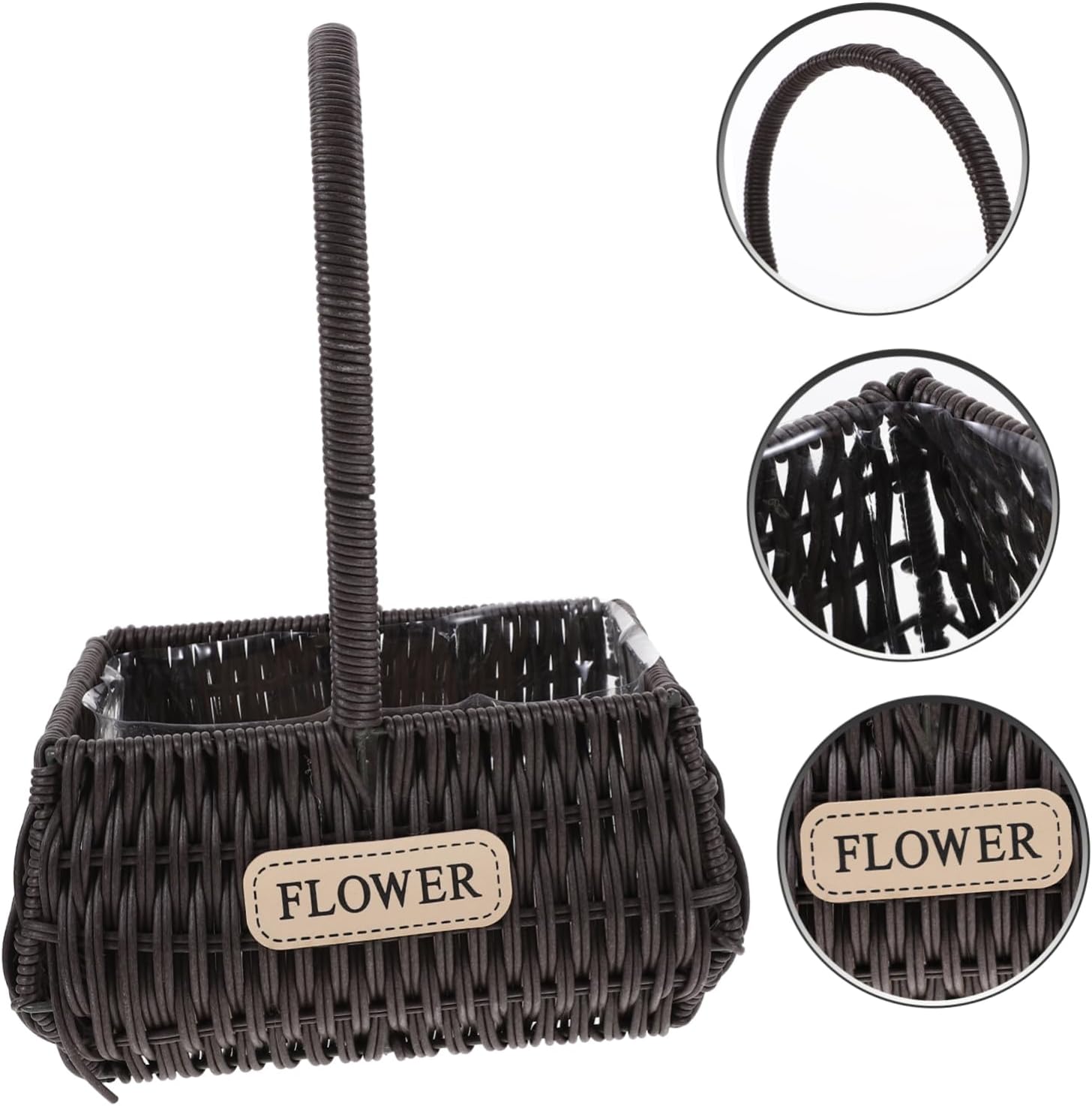 MERRYHAPY Versatile Handheld Flower Basket Rattan Woven Rustic Flower Girl Basket for Wedding Home Decor