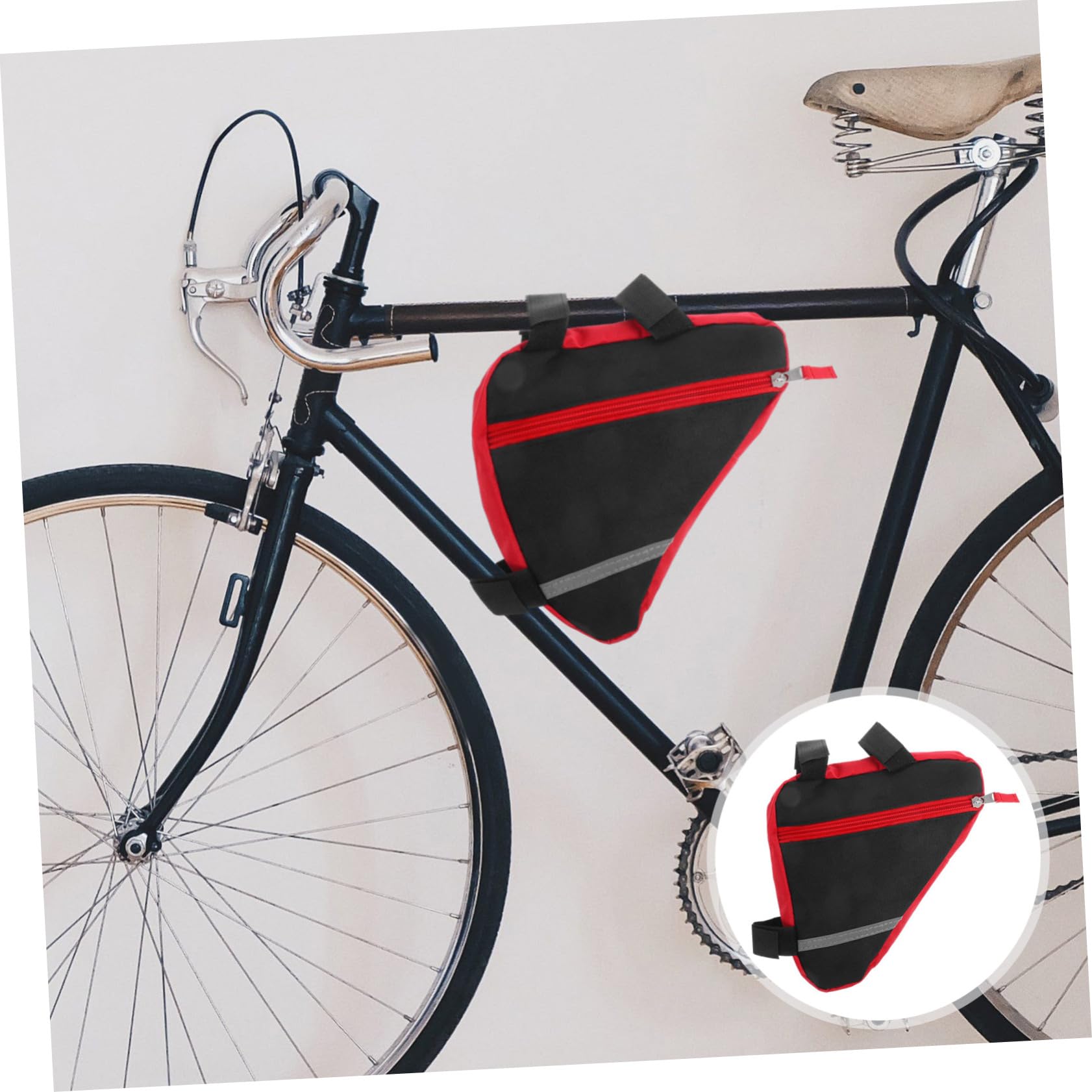 BCOATH Triangle Cycling Bike Tube Bag Fastener Strap Streamlined Design for Easy Access Red for Road Bikes Essential Cycling Accessories