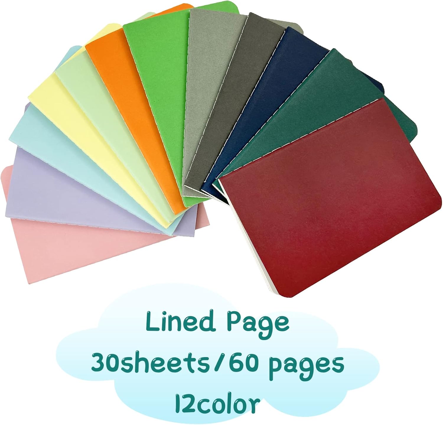 Small Notebooks 60 Pack Mini Notebooks bulk Pocket Notebooks set,journal bulk 3.5"x5.5" Colorful Cover Lined Notepad,30 Sheets/60 Pages