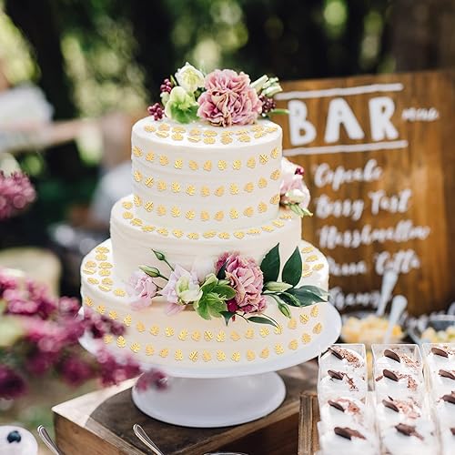 Miniatura 7 de Confeti dorado de hojas de palma para decoración de mesa, hojas de lámina dorada, decoración de mesa de fiesta hawaiana, fiesta de Aloha,