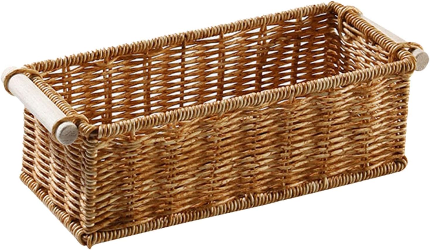 Amazon.com: Imitation Rattan Woven Storage Basket, Long Narrow Bathroom ...