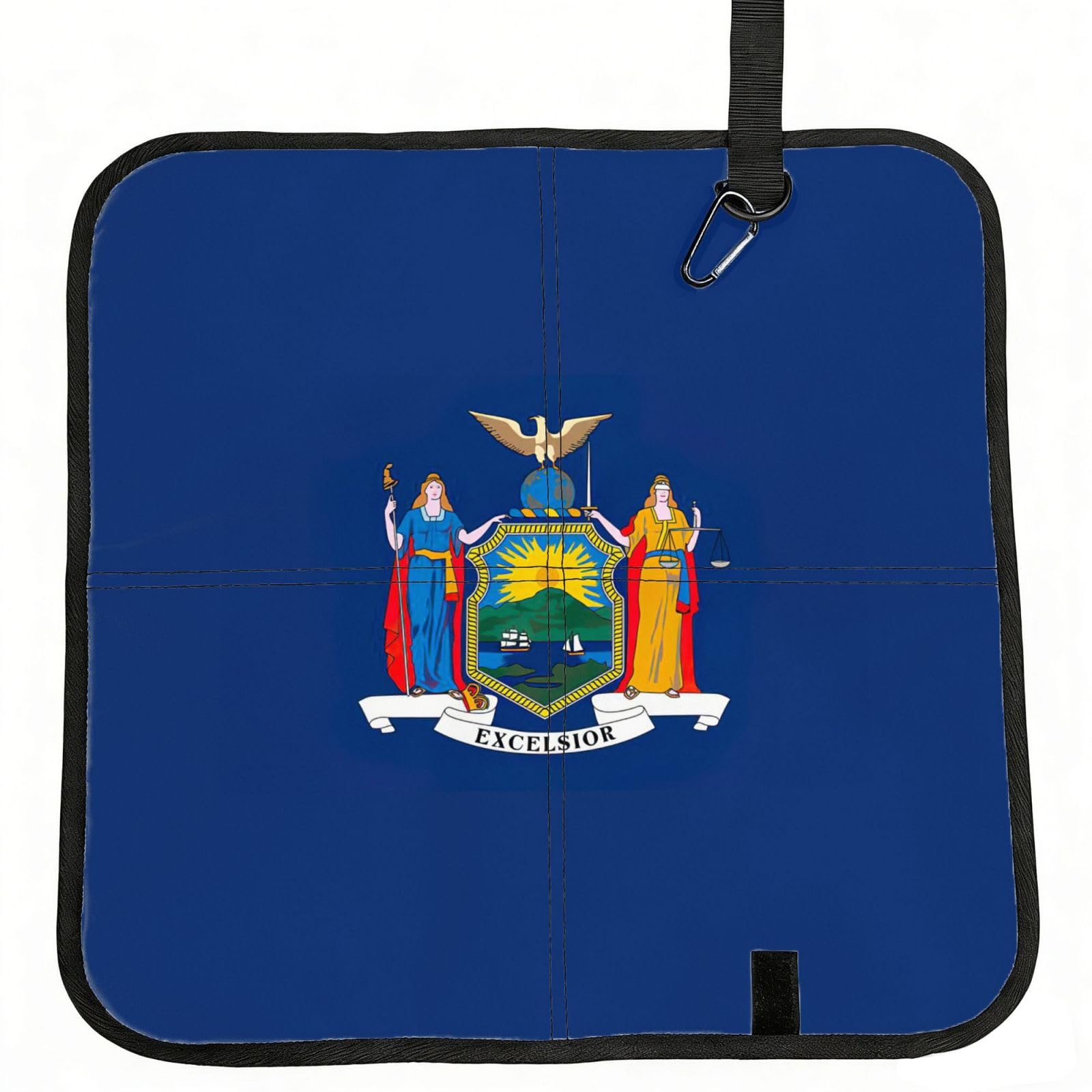 AYYQWE New York State Flag Print Foldable Seat Cushion Portable Chair Pad Office Commuting Picnic Camping Outdoor