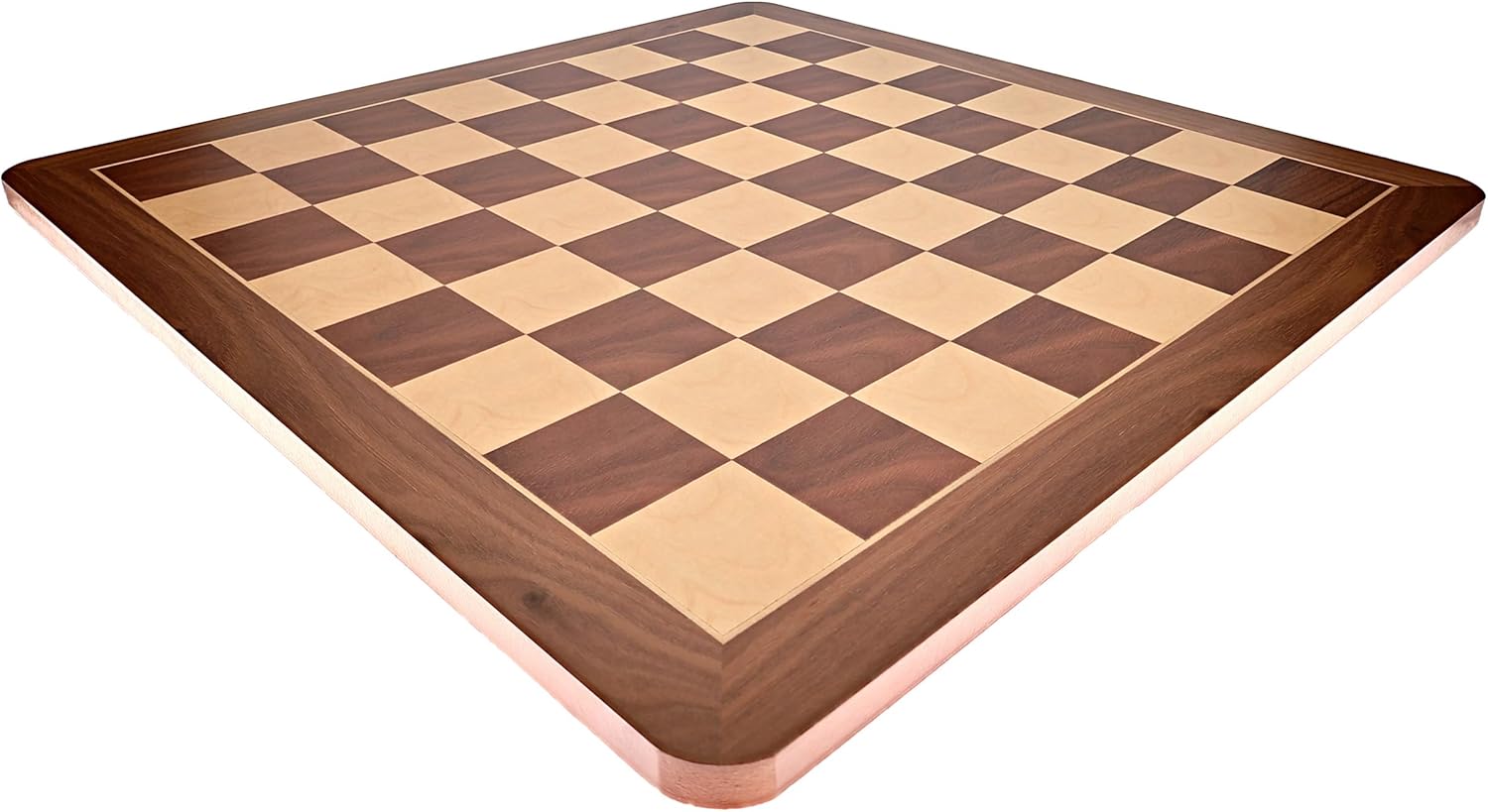 WE Games Walnut Root Wooden Chess Board with Rounded Corners 16 Inches, Large Chess Board for Adults, Elegant Chessboard with 1.625 Inch Squares, Classic Walnut Design
