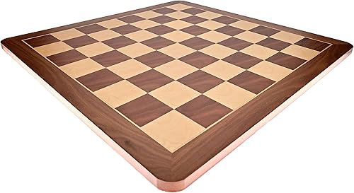 Miniatura 5 de WE Games Tablero de ajedrez de madera con raíces de nogal con esquinas redondeadas de 19 pulgadas, tablero de ajedrez grande para adultos, elegante