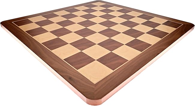 WE Games Walnut Root Wooden Chess Board with Rounded Corners 16 Inches, Large Chess Board for Adults, Elegant Chessboard with 1.625 Inch Squares, Classic Walnut Design