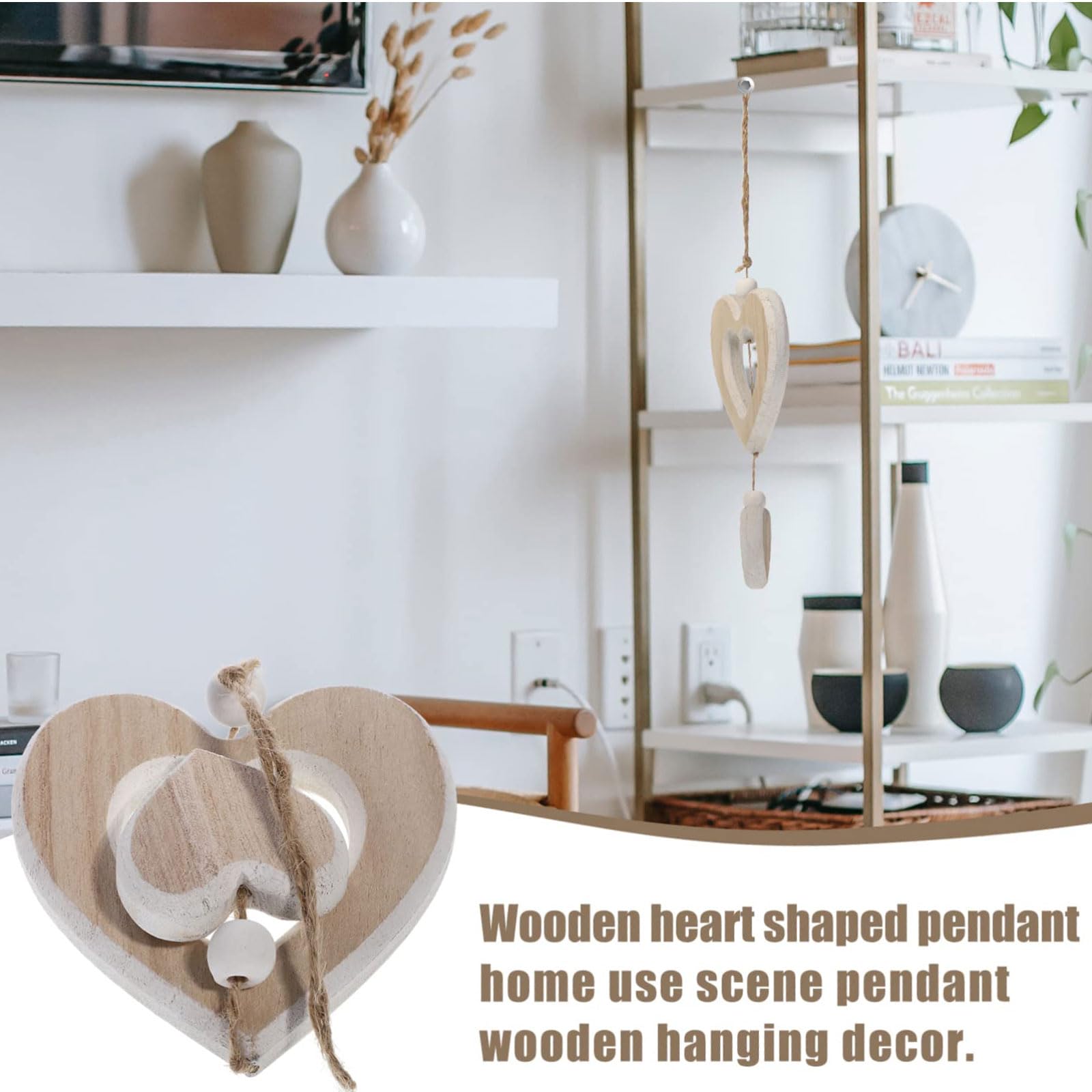 Ciondolo decorativo a forma di cuore in legno per finestre idea regalo