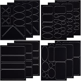 HINZIC 129PCS(12 Sheets) Down Jacket Repair Patch, Black Nylon Blank Tape Patches for Jackets Tenacious, Blemish Waterproof Patagonia Sticker Self-Adhesive Repair Patching Kit for Jackets